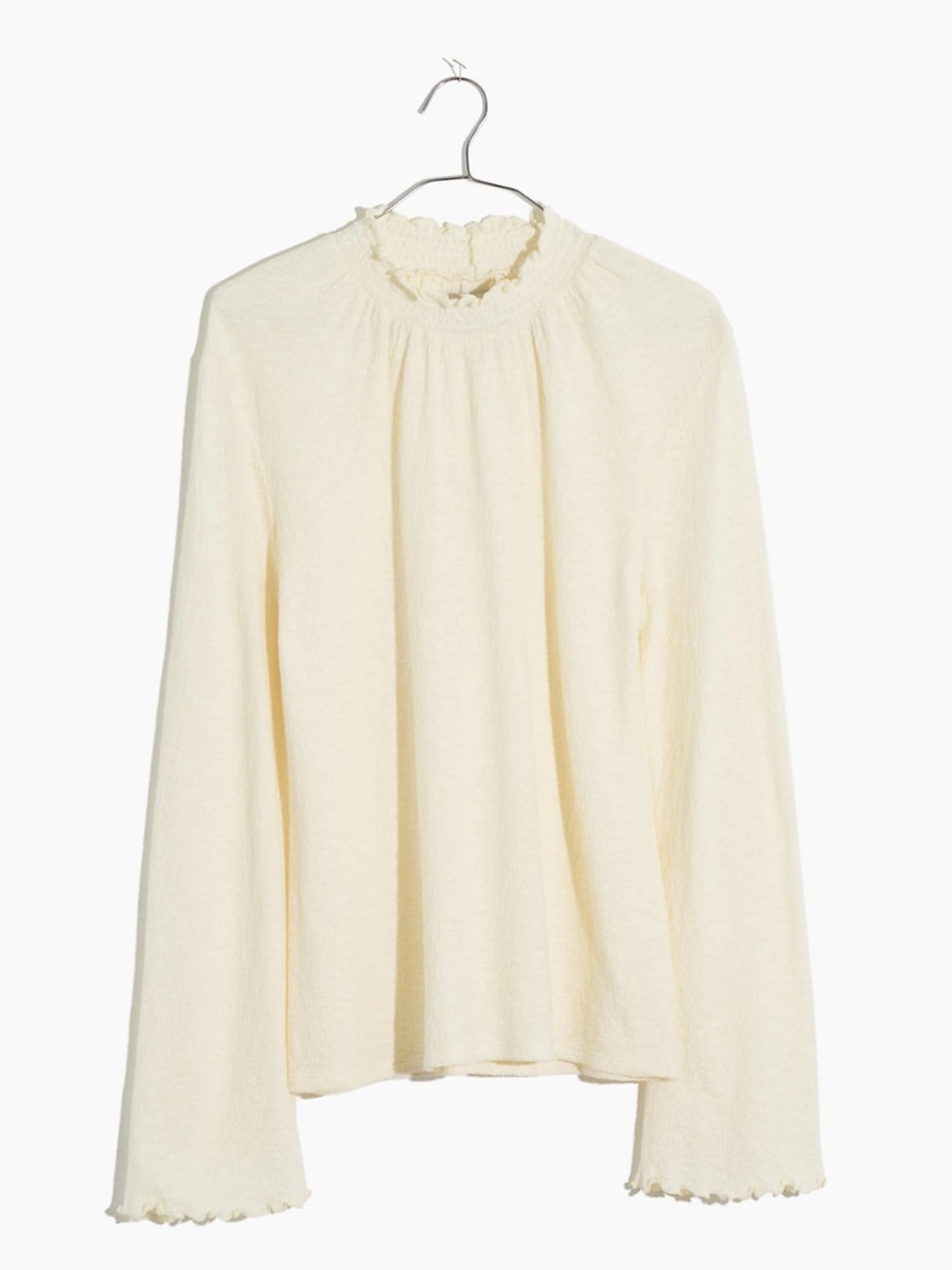 MADEWELL Texture Thread Ruffle Mockneck Long Sleeve - Picture 3 of 6